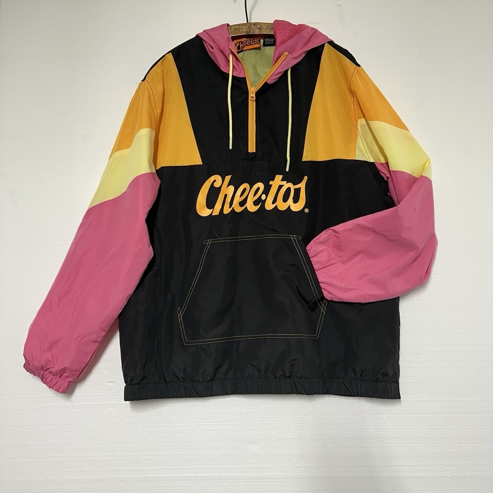 Cheetos Color Block Pullover Windbreaker Chester Cheetah 90's Style Size Large